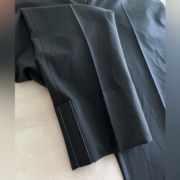 brunello cucinelli cuffed bottom monili trim women's pants trousers, size 4-6 - Picture 9 of 14